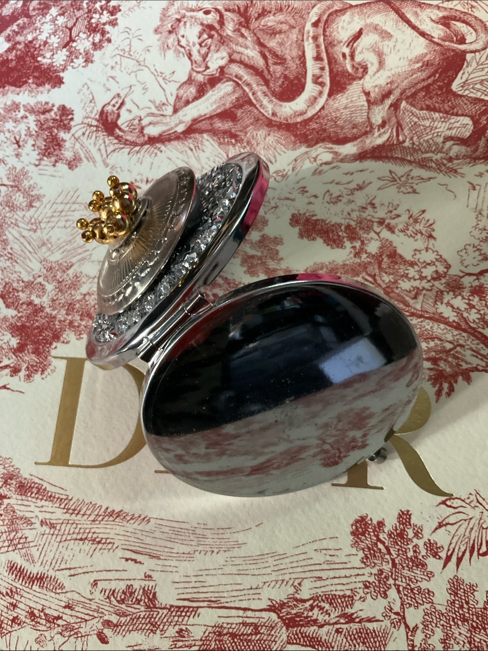 Silver & Gold Decorative Compact Mirror - Picture 6 of 6